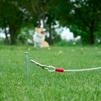Amazon Basics Rust-Free Steel Wire Tie-Out Cable for Large Dogs up to 90 Lbs, Dog Leash Run Tether, 25 Feet, White5