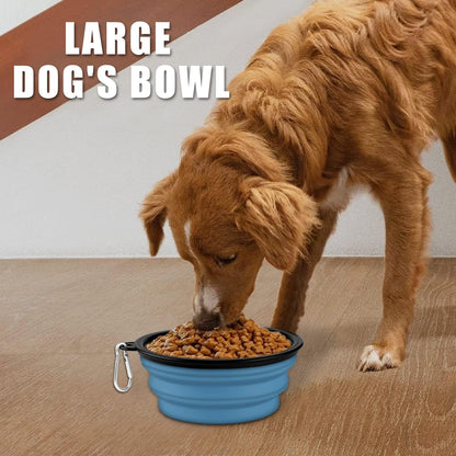 Collapsible Dog Bowls-2 Pack Large Size for Large/Medium Dogs, Pet Travel Water Bowl, Dogs Cat Portable Water Bowl, Dog Pet Feeding Watering Dish Outdoor Hiking Parking Traveling with 2 Carabiners5
