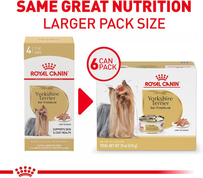Royal Canin Breed Health Nutrition Yorkshire Terrier Adult Loaf in Sauce Dog Food, 3 Oz (Pack of 6)2