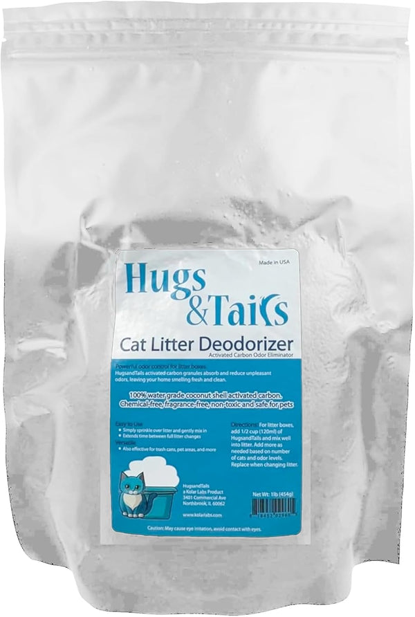 Cat Litter Deodorizer – Pet Safe Odor Eliminator & Housebreaking Supplies for Cats, Kittens, & Small Pets – Natural, Unscented, Non Toxic, Low Dust, 2 Lbs, by Hugsandtails1