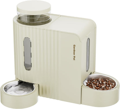 Gardner Pet Automatic Gravity Pet Feeder, 0.8 Gallons*2 Dog Feeder and Water Dispenser Set 100% Bpa-Free, 2-In-1 Gravity Feeder with Stainless Steel Bowl for Dogs, Cats, Rabbits, Puppies (Green)11