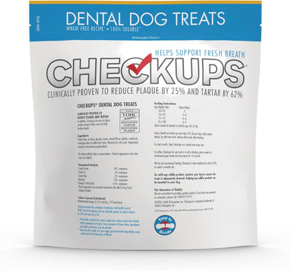Checkups Dental Dog Treats for Oral Care, Fresh Breath & Plaque Control - 24 Treats, 48 Oz. (2 Pack) - Delicious Chews for Happy and Healthy Dogs2