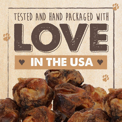Mighty Paw Naturals Cow Knee Caps Dog Bones, 8 Pack, 100% Natural Beef | Single Ingredient, Dog Bone, Grade A, Baked, Grass-Fed, Hand Packaged in USA, 21G Protein per Serving, Meaty 2-In-1 Chew8