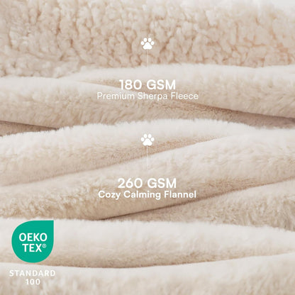 Luciphia Waterproof Dog Blanket for Large Dogs Ultra-Soft Calming Cut Pile Flannel Throw Durable & Warm Furniture Protection for Couch Bed Pet Human Blanket Machine Washable Soft White,Xl(85''X57'')2