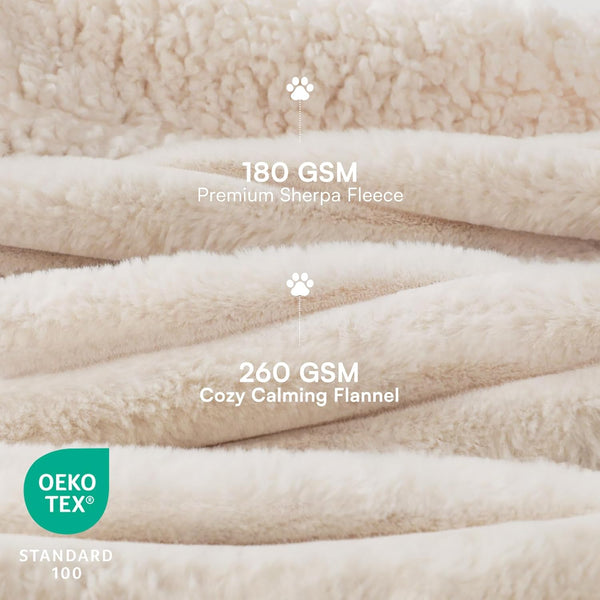 Luciphia Waterproof Dog Blanket for Large Dogs Ultra-Soft Calming Cut Pile Flannel Throw Durable & Warm Furniture Protection for Couch Bed Pet Human Blanket Machine Washable Soft White,Xl(85''X57'')2