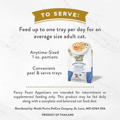 Purina Fancy Feast Lickable Appetizers Grain Free Wet Cat Food Topper Ocean Fish Appetizer with a Shrimp Cat Food Topper - (Pack of 10) 1.1 Oz. Trays7