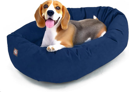 Majestic Pet 32 Inch Suede Calming Dog Bed Washable – Cozy Soft round Dog Bed with Spine Support for Dogs to Rest Their Head - Fluffy Donut Dog Bed 32X23X7 (Inch) - round Pet Bed Medium – Sage39