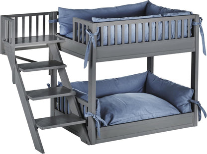 New Age Pet ECOFLEX Aspen Dog Bunk Bed in Grey, Memory Foam Cushions, Wide Stairs, Non Toxic, Easy Assembly1
