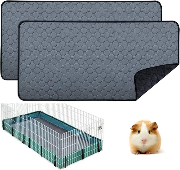 2 Pcs Guinea Pig Cage Liners - Washable Guinea Pig Pee Pads, Waterproof Reusable & anti Slip Guinea Pig Bedding Fast and Super Absorbent Pee Pad for Small Animals Rabbit Hamster Rat1
