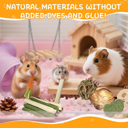 40 PCS Hamster Toys Set, Guinea Pig Toys Enrichment Hamster Tubes and Tunnels, Rat Enrichment Toy with Bridge, Seesaw, Swing, Ball for Gerbils, Chinchillas, Dwarf and Syrian Mouse3