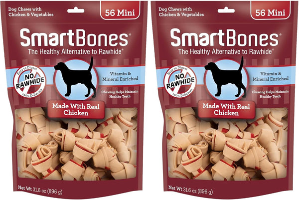 Smartbones Mini Bones with Real Peanut Butter 56 Count, Rawhide-Free Chews for Dogs27