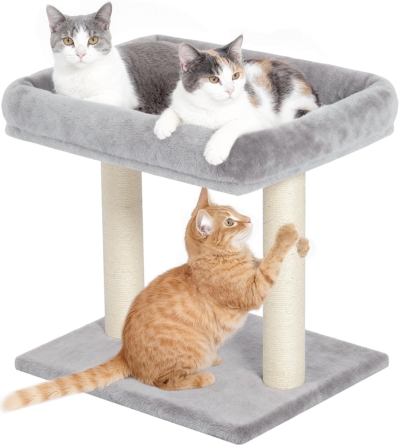 19-small-cat-tree-with-scratching-post-for-indoor-cats-with-perch-dark-gray-removable-19-15-8-perch-bed-dual-natural-sisal-scratcher-small-cat-tower-space-saving
