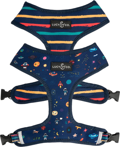 Lucy & Co. Reversible Dog Harness - Water-Repellent Neoprene, Dual-Print Design, Easy Swap Style, Adjustable Comfort Fit - Take a Bow Reversible Harness - Small13