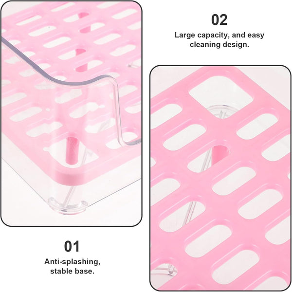 UPKOCH Semi-Enclosed Cat Toilet Litter Box with High Sides Acrylic Medium Pink Pet Bedpan Splash-Proof for Kitten Housebreaking and Travel Use3