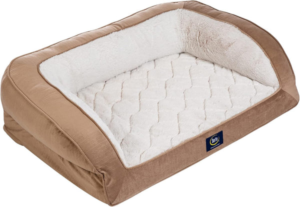 Serta Orthopedic Supportive Foam Quilted Couch Dog Bed with Soft Bolsters (Slate Gray) X-Large11