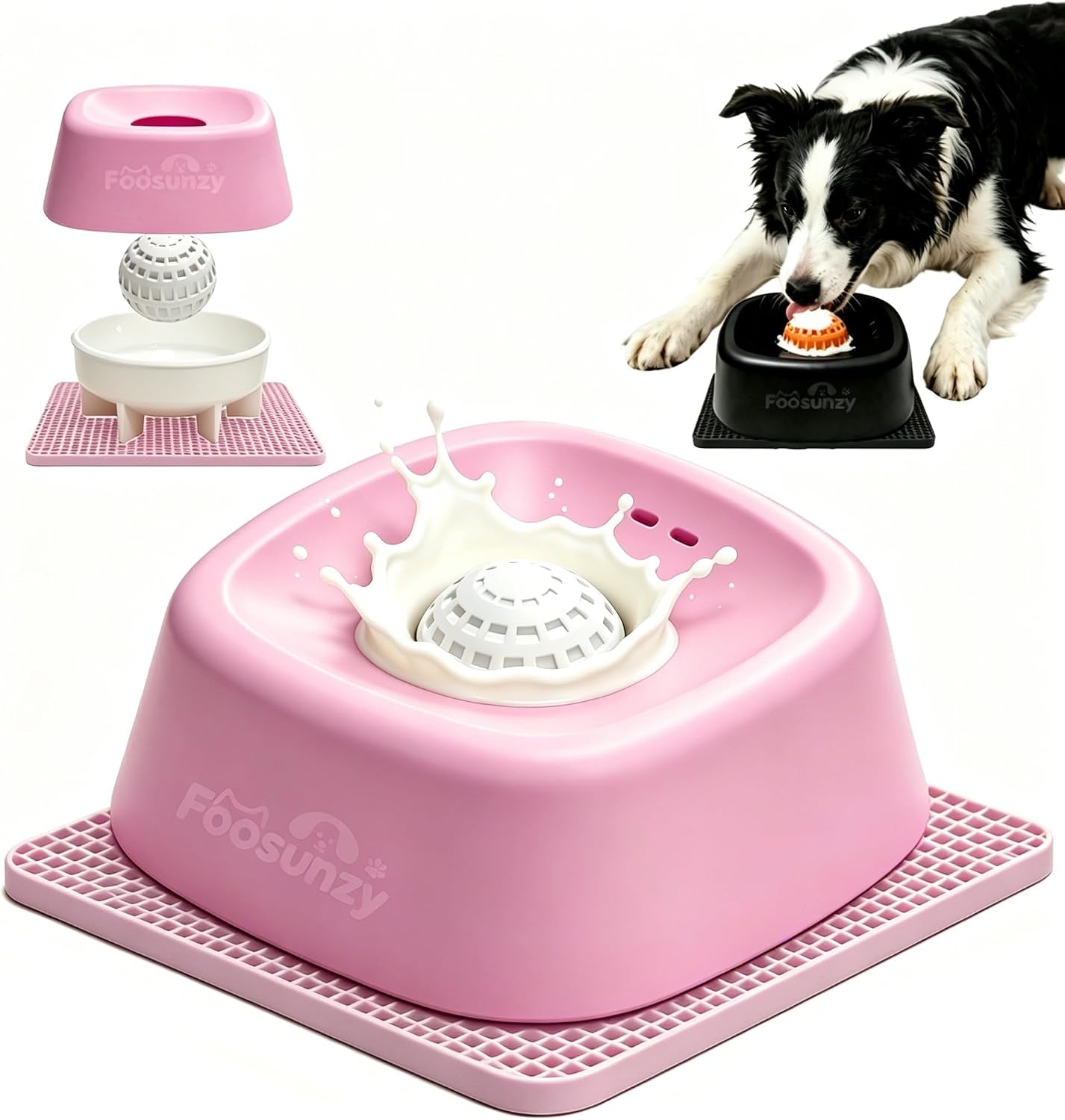 slow-feeder-dog-bowls-for-liquid-with-rolling-ball-interactive-lick-bowl-licking-slow-feeder-for-wet-food-water-treats-lick-toy-for-dogs-cats-pink