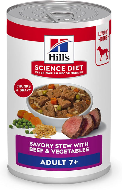 Hill'S Science Diet Adult 7+ Wet Dog Food | #1 Veterinarian Recommended, Beef & Vegetables, 12.8 Oz. Cans, 12-Pack1
