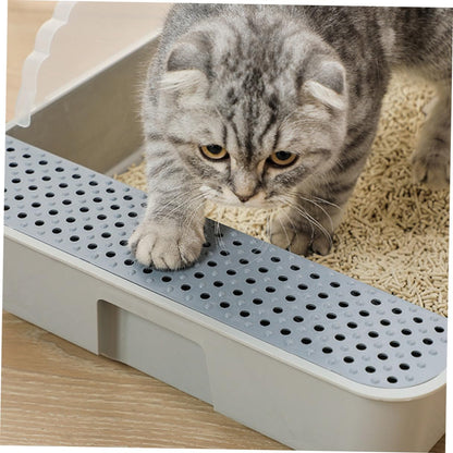 ERINGOGO Semi-Closed Cat Litter Box Potty with Detachable Anti-Splash Durable Pan Small Gray for Kitten Toilet and Cat Housebreaking4