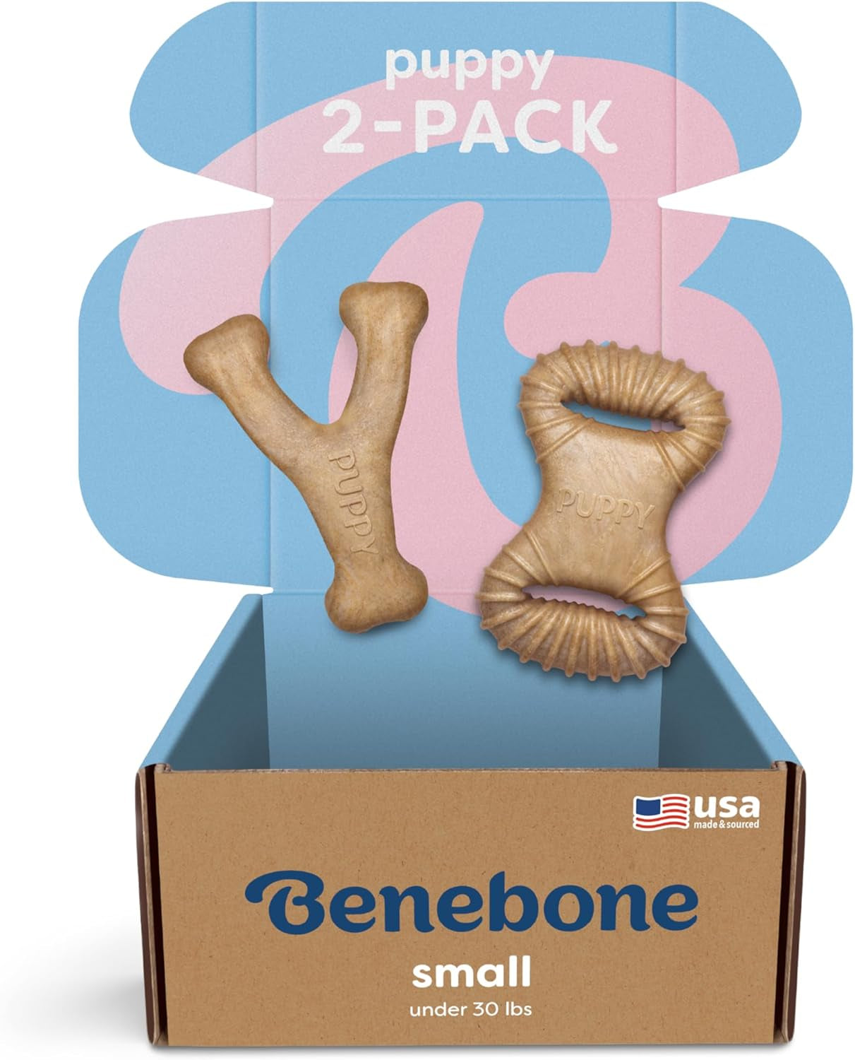 benebone-puppy-2-pack-dental-chew-wishbone-dog-chew-toys-made-in-usa-real-bacon-flavor