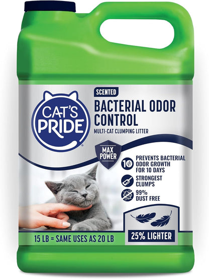 Cat'S Pride Max Power: Total Odor Control - up to 10 Days of Powerful Odor Control - Strong Clumping - Hypoallergenic - 99% Dust Free - Multi-Cat Litter, Unscented, 15 Pounds9