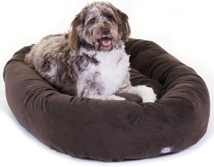 Majestic Pet 32 Inch Suede Calming Dog Bed Washable – Cozy Soft round Dog Bed with Spine Support for Dogs to Rest Their Head - Fluffy Donut Dog Bed 32X23X7 (Inch) - round Pet Bed Medium – Sage29