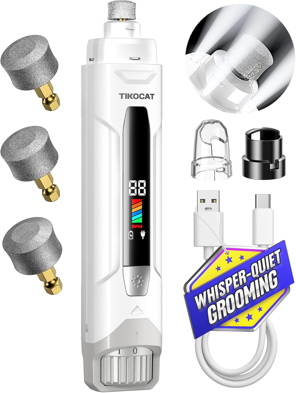 whisper-quiet-dog-nail-grinder-50-more-powerful-for-sensitive-dogs-cats-6-speed-pet-nail-trimmer-with-led-display-4-led-lights-3-grinding-bits-no-over-cutting-stress-free-grooming-for-all-pets