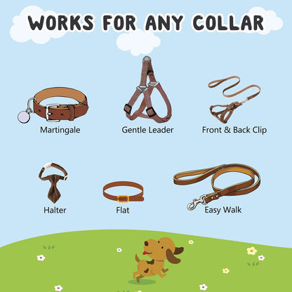 YUEPET Dog Safety Collar Clips 2 Pack Adjustable Prong Backup Clips Reflective Double Ended Backup Clasp Leash Connector for Dog Harness to Collar Safety Clip(Grey+Black) | Prong Collar Backup, Double-Ended Clips, Harness to Collar Connector, Reflective Strap, 7-8.2 in Adjustable Length, 2 Pack4