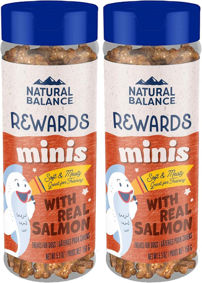 Natural Balance Limited Ingredient Mini-Rewards Salmon Grain-Free Dog Training Treats for Dogs | 5.3 Ounce Canister12