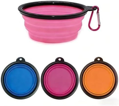 1Pc Collapsible Silicone Pet Feeder Portable Dog Travel Bowls, Water & Food Container with Carabiner Hook - Space-Saving Cat Bowl, Small 350Ml (12Fl Oz) (Blue)8