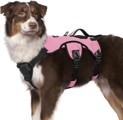 Rabbitgoo Escape Proof Dog Harness for Large, No Pull with Lift Handle | No Escape, Full Soft Padded, Reflective Adjustable Vest, Leash Clip for Walking Hiking Training, Black, Large51