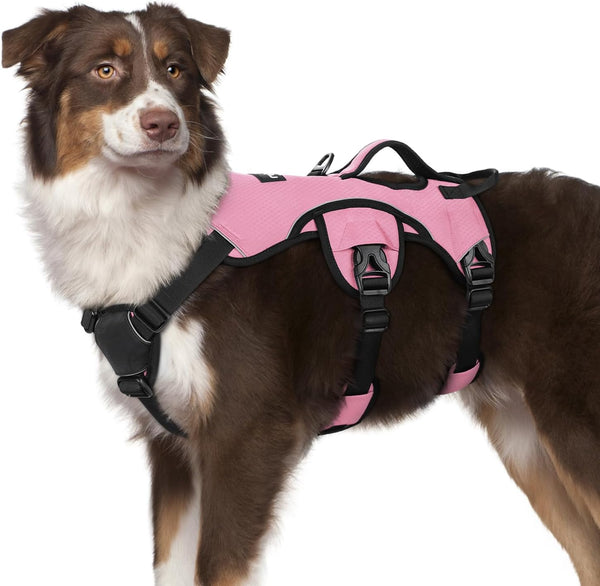 Rabbitgoo Escape Proof Dog Harness for Large, No Pull with Lift Handle | No Escape, Full Soft Padded, Reflective Adjustable Vest, Leash Clip for Walking Hiking Training, Black, Large51