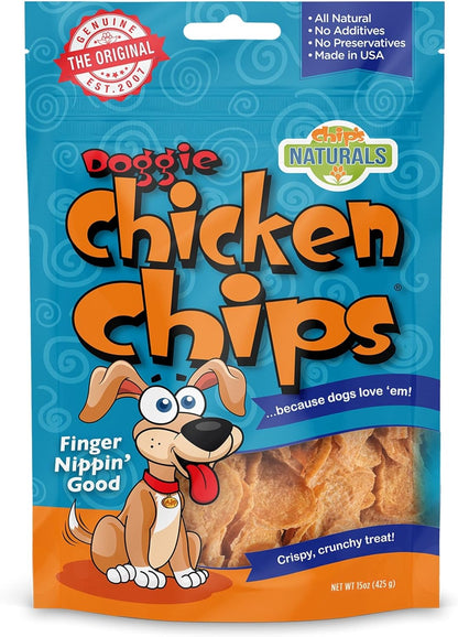 Chip'S Naturals Doggie Chicken Chips Large 15 Oz All Natural High Protein Low Calorie Healthy Dog Treats, Grain Free Gluten Free USDA Inspected & Approved Chicken Treat for Dogs, Pet Supplies1