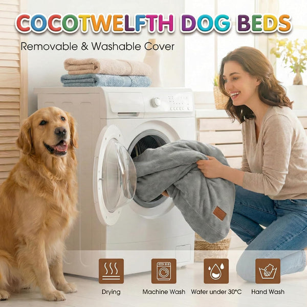 Orthopedic Dog Beds Large Sized Dog,Indestructible Crate Bed with Sponge and Memory Foam with Removable Washable Cover, Ultra Soft Surface & Non-Slip Bottom-35 X236