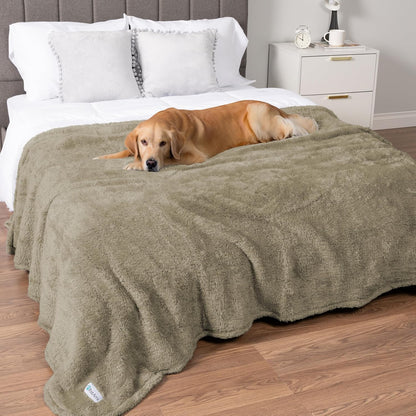Petami Fluffy Waterproof Dog Blanket for Couch and Bed, Reversible Sherpa Pet Throw, Pee Proof Furniture Protector Sofa Cover, Washable Cat Blanket for Medium Large Dogs and Cats (Taupe Camel, 60X80)20