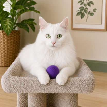 Wool Cat Balls - Safe Silent Felt Ball Toys - Fun Colorful Soft Quiet Wool Kitty Toys - Unique for Cat Lovers - 6 PCS Hand Made in Nepal9