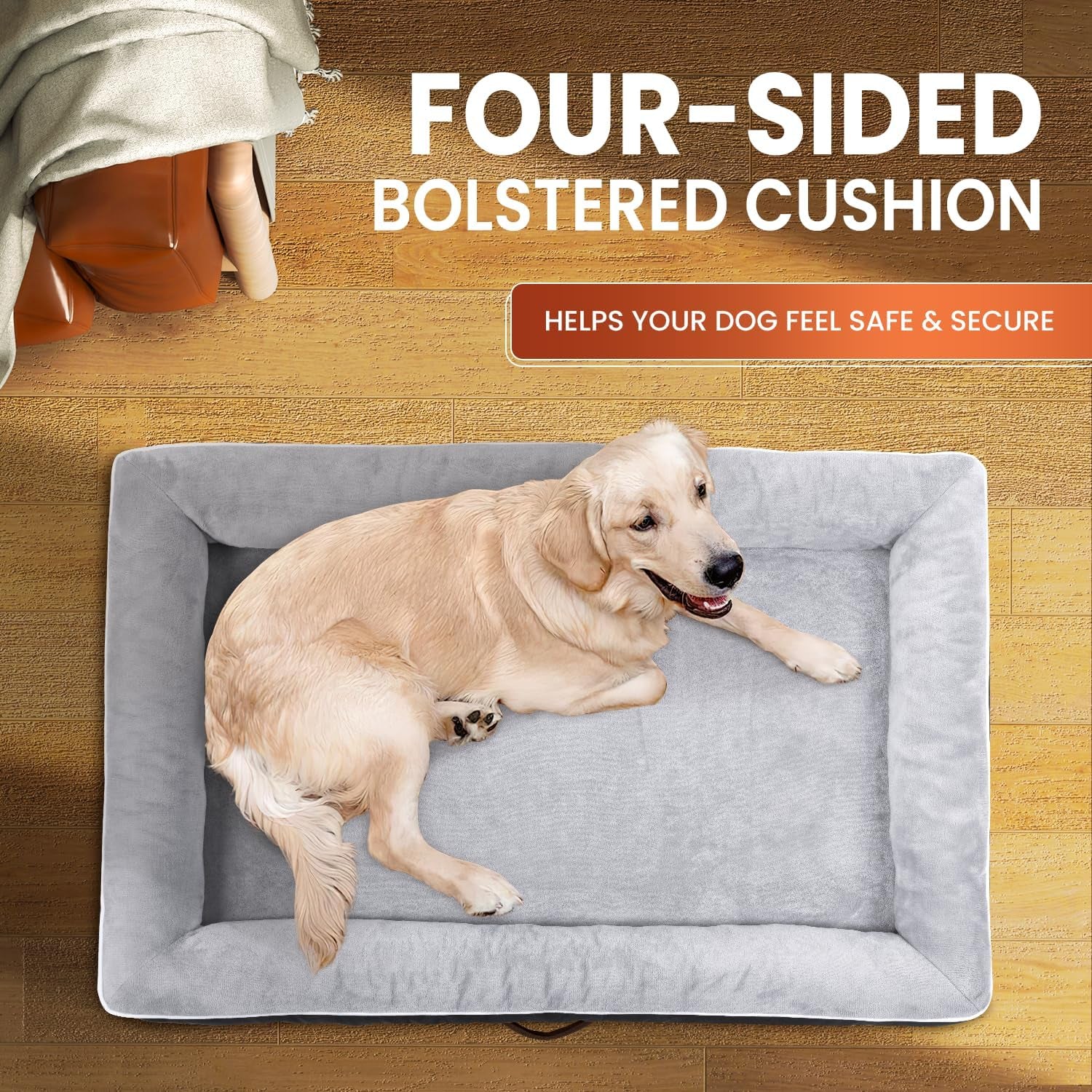 upvilla-orthopedic-dog-bed-xl-four-sided-dog-sofa-washable-cover-gray