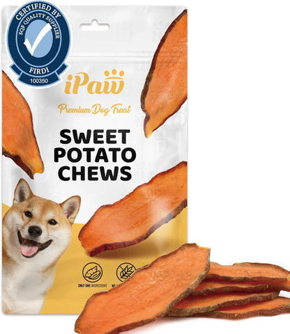 Ipaw Sweet Potato Dog Treats, Sqf-Certified Production Process Dog Chew | Human Grade, Single Ingredient, Rawhide Alternative Dog Treats for Vegetarian, Hypoallergenic, Easy to Digest1