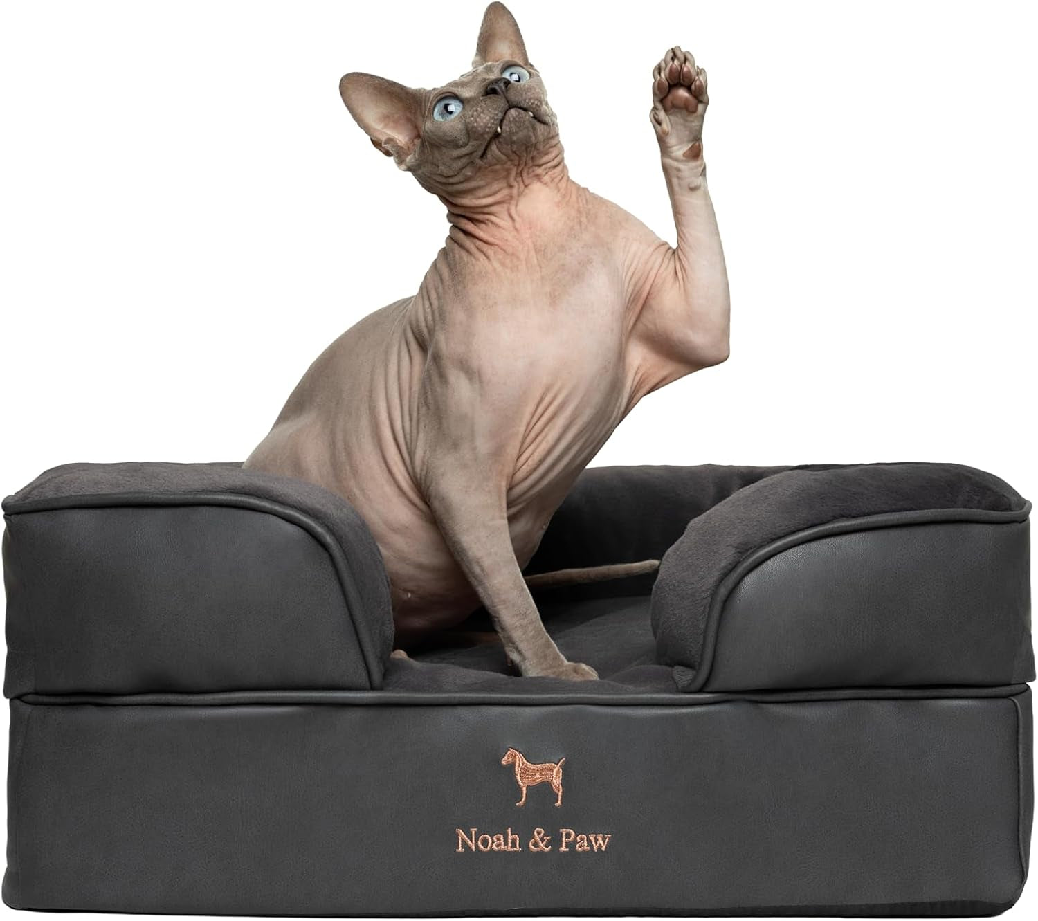 noah-paw-large-dog-bed-35x25x11-inch-orthopedic-dog-beds-eggshell-memory-foam-infused-with-cooling-gel-inner-cover-water-resistant-machine-washable-faux-leather