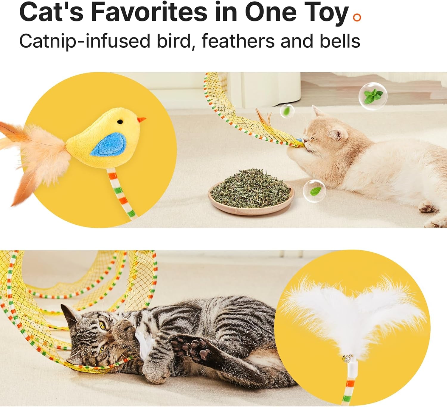 potaroma-spiral-tunnel-cat-toy-self-play-collapsible-spring-kitten-tunnel-for-indoor-cats-with-feather-and-bell-20-inches-unfolded