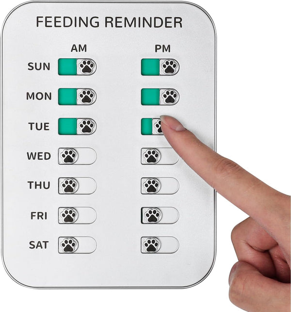 YAUYIK Dog Feeding Reminder, Magnetic Reminder Sticker, AM/PM Daily Indication Chart Feed Your Pets, Fridge Magnets and Double Sided Tape, Helps You to Track Pet Feeding & Medication (White)10