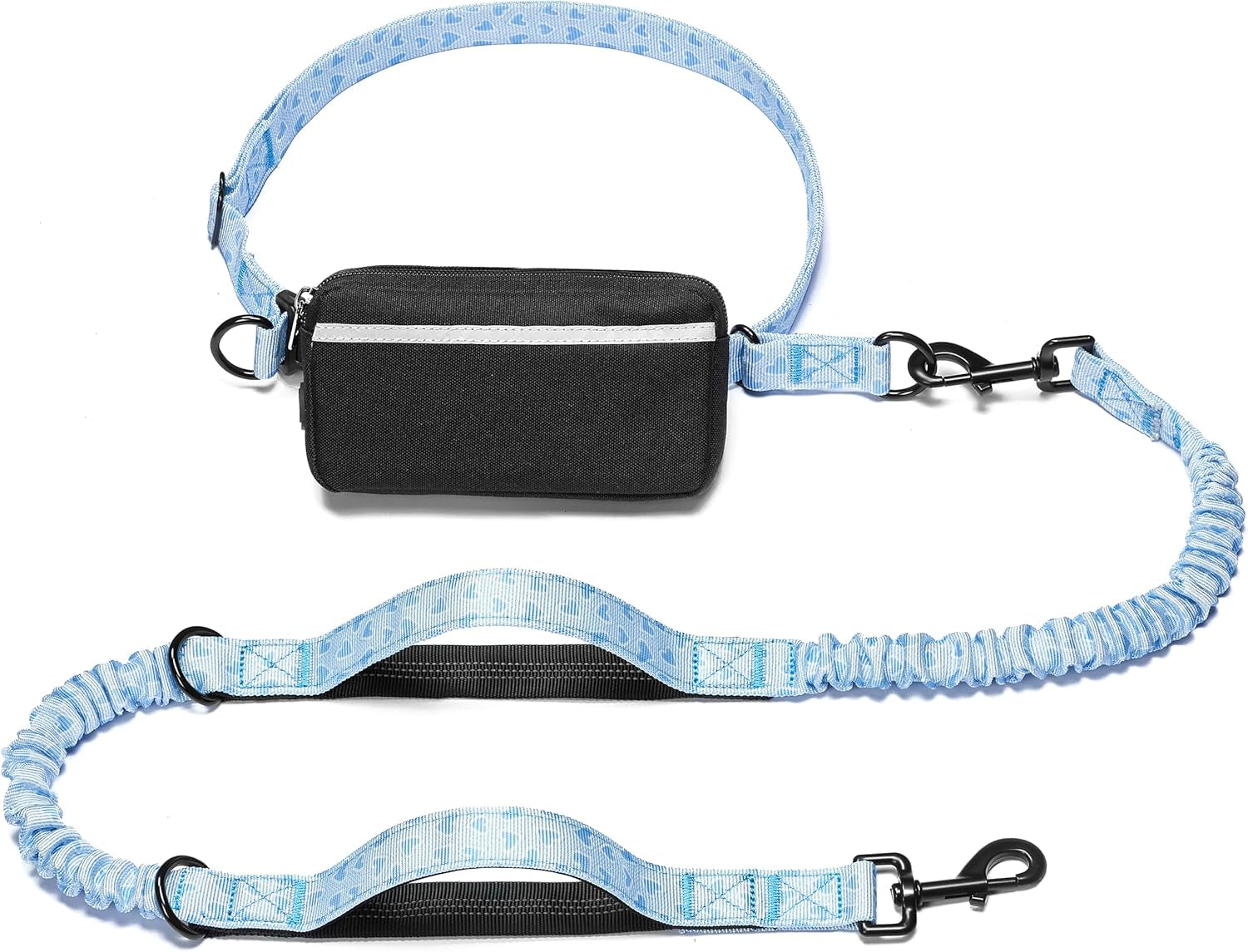 iyoshop-hands-free-dog-leash-with-zipper-pouch-dual-padded-handles-and-durable-bungee-for-walking-jogging-and-running-your-dog-large-25-120-lbs-black