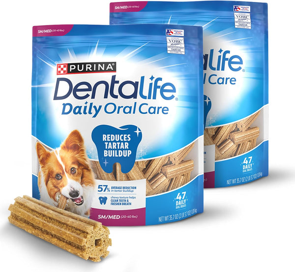 Dentalife Daily Oral Care Dog Treats for Small and Medium Dogs, Chewy Dental Treat to Freshen Breath and Fight Tartar, Chicken Flavor - 40 Ct. Pouch11