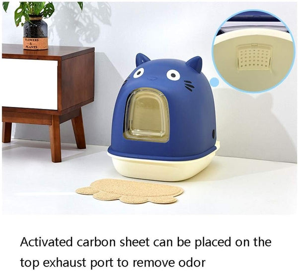 Dog Potty Training Toilet ﻿ Fully Enclosed Cat Litter Basin Semi-Closed Toilet, Large Creative Box, Easy to Clean and Durable Pan（Blue）6