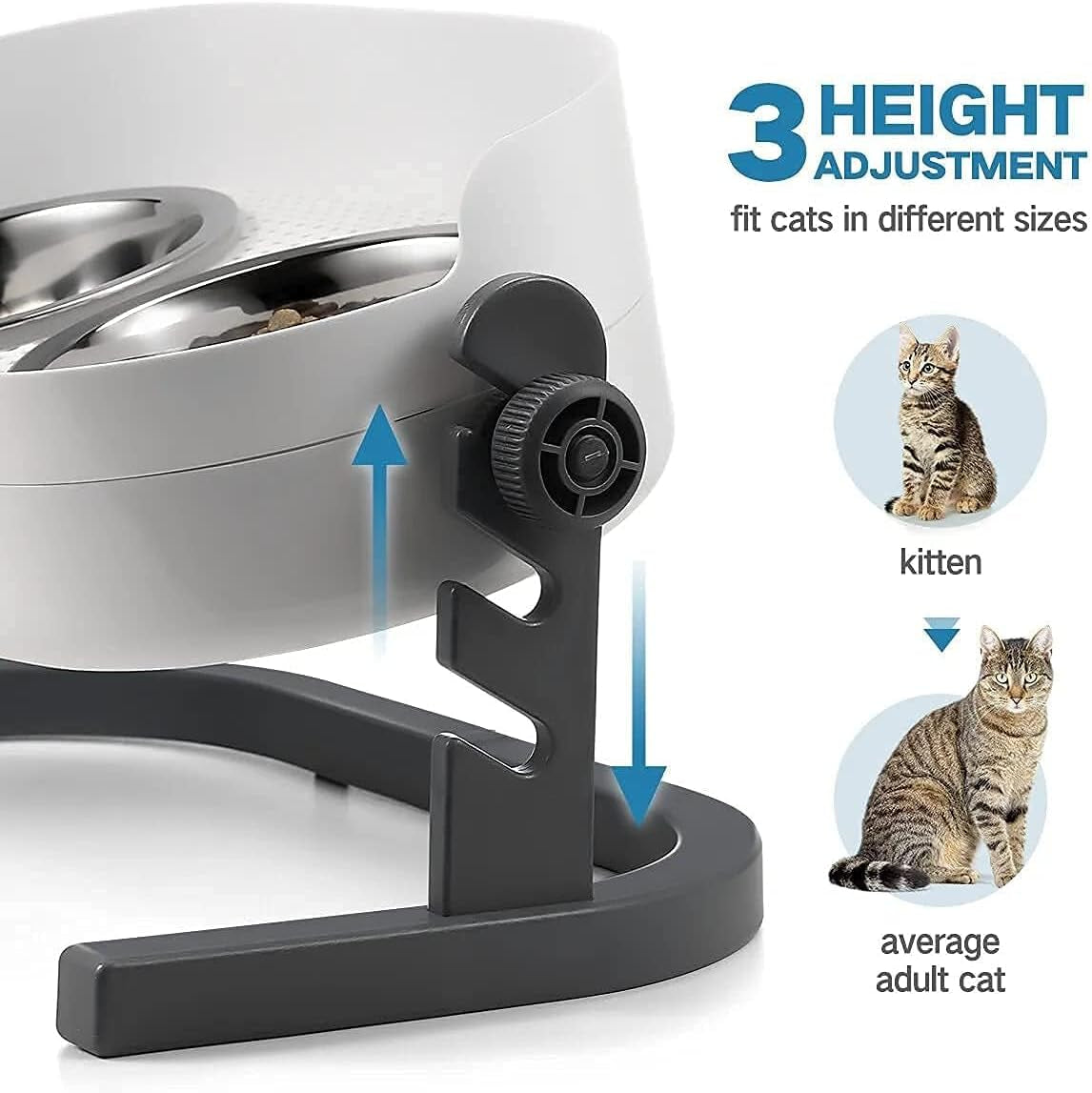 all-for-paws-height-adjustable-cat-elevated-bowls-stainless-steel-dog-food-water-bowls-height-adjustable-cat-feeder-mess-proof-pet-feeding-bowls-for-small-to-large-size-cats