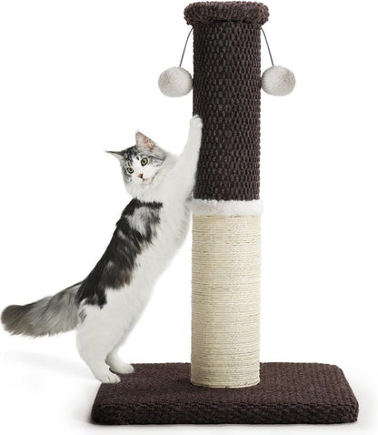 Made4Pets Tall Cat Scratching Post with Sisal & Carpet for Indoor Cats, 33" | Cat Scratcher with Wide Stable Base, Interactive Hanging Toys, Ideal for Adult Cats, Large Breeds and Full-Body Stretching12