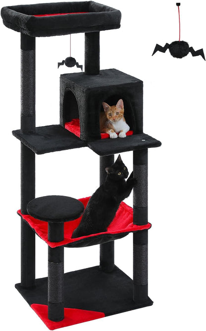 MUTTROS Mushroom Cat Tree Tower with Removable Scratcher, Large Hammock, Condo, Perch, 3 Sisal Posts – Multi-Level Cat Tree for Indoor Cats, Cute Cat Tower for Small Space Homes30
