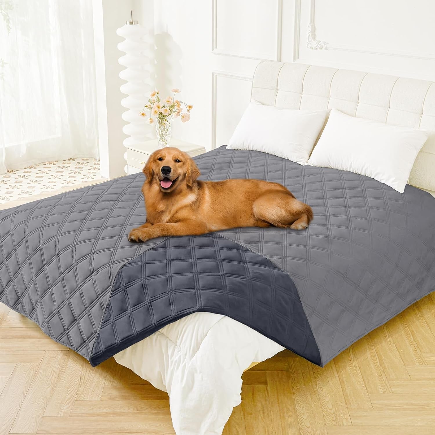 smiry-waterproof-dog-bed-cover-blanket-reversible-pet-blanket-soft-reversible-washable-leakproof-cats-dogs-couch-cover-for-sofa-couch-furniture-30x70-inch