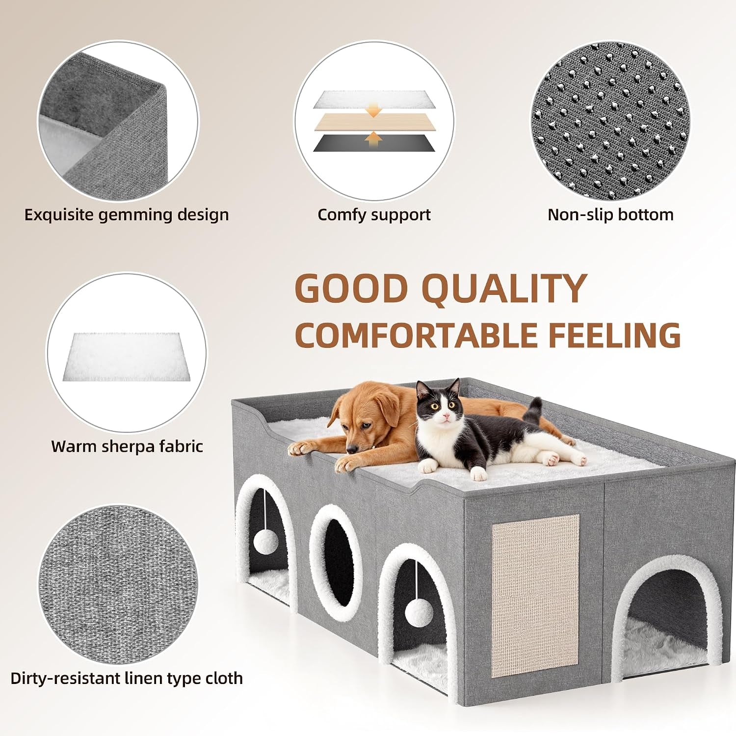 cat-house-for-indoor-with-fluffy-ball-and-scratch-pad-35-foldable-cat-bed-with-removable-divider-3-separate-cat-cave-for-multi-cats-puppy-family