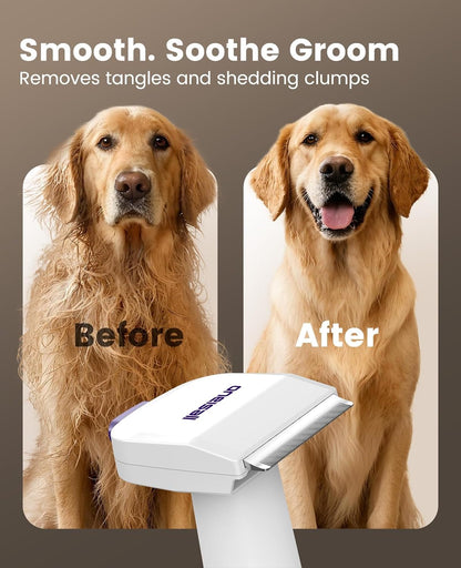 Oneisall Dog Hair Vacuum Shedding Grooming Brush Kits for Pet Thick Coats | 15000Pa,3 Suction Low Noise,1.5L Dust Cup,5 in 1 Kits(Grooming/Deshedding/Cleaning Brush,Remover Roller,Crevice Tool), LM55