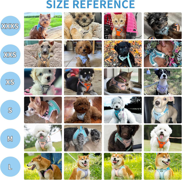 AIITLE Tiny Dog Harness - Lightweight Mesh Step-In Vest for Puppy, Reflective & Escape-Proof Design with High-Stick Magic Tape - Indoor/Outdoor Use for Chihuahua, Maltese, Shih Tzu(Brown-Beige, XXXS)8